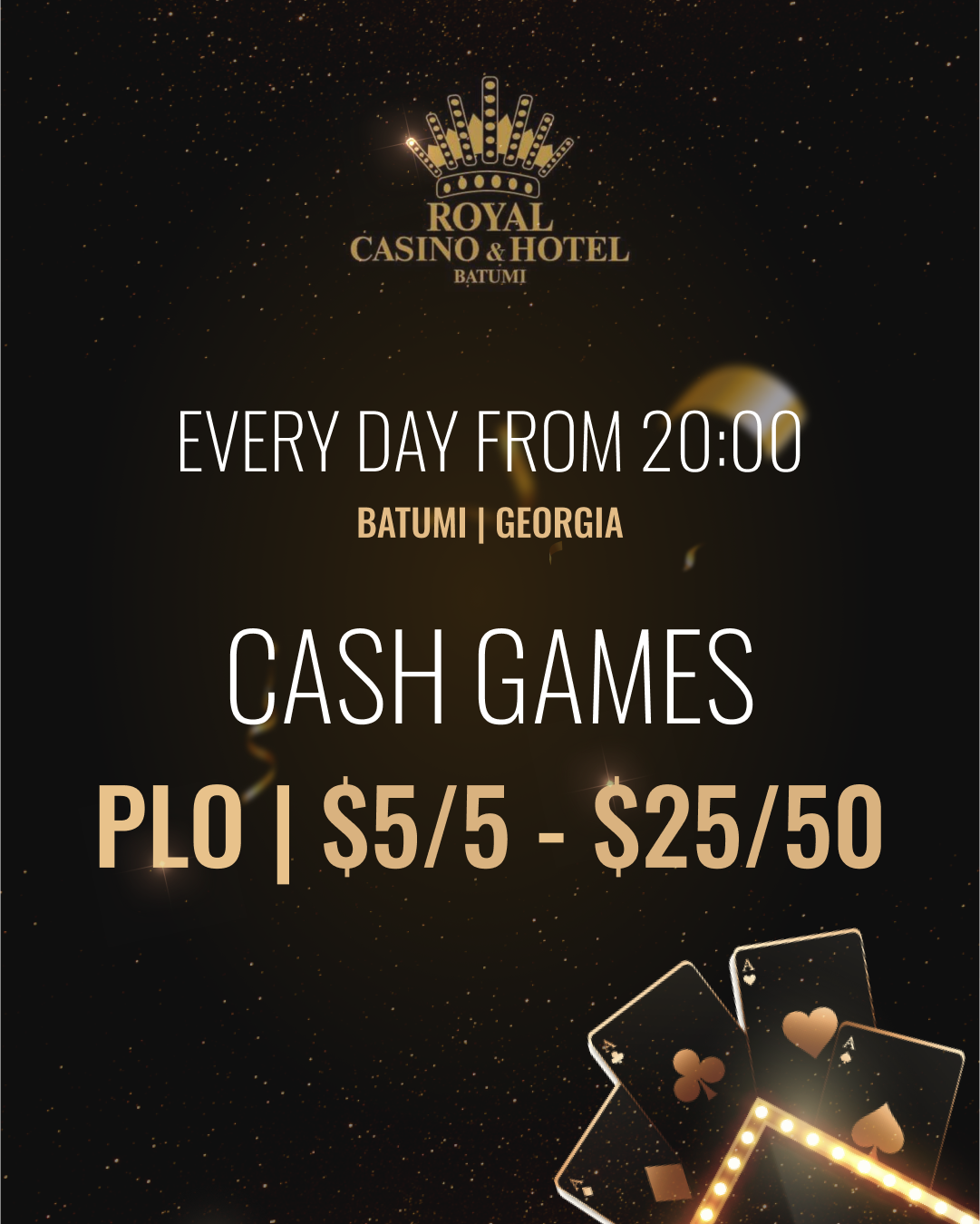 Сash games every day from 20-00 | PLO 4/5 $5/5 - $25/50