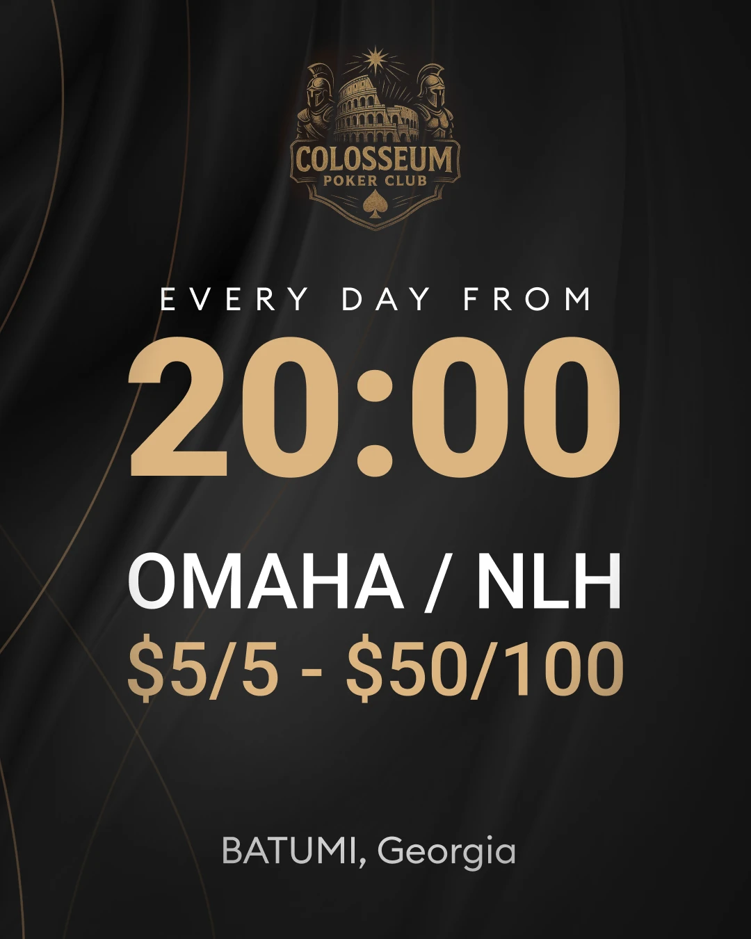 Colosseum Poker Club | Batumi / Cash Games Every day from 20.00