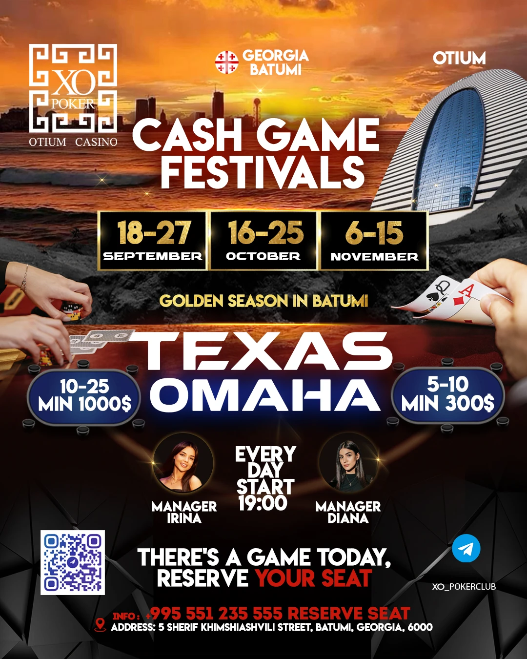 Cash Festival | THNL / PLO | Batumi, XO Poker / Otium Casino | 06 - 15 NOV 2026