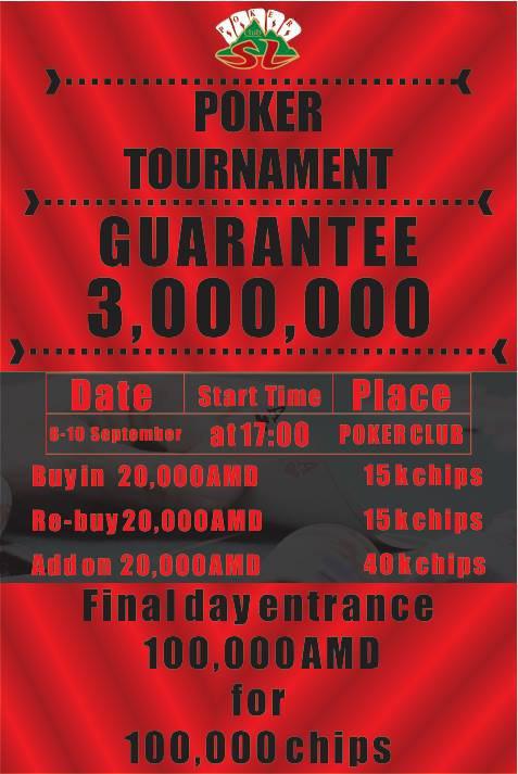 8 - 10 September - Shangri La Poker Tournament