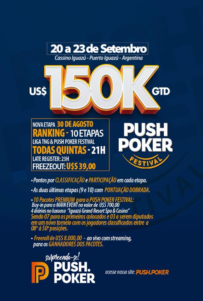 PUSH POKER FESTIAL 20 A 23 DE SETEMBRO